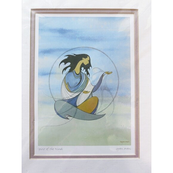 VTG Signed Ioyan Mani (Maxine Noel) print Spirit Of The Wind Art - Picture 1 of 7